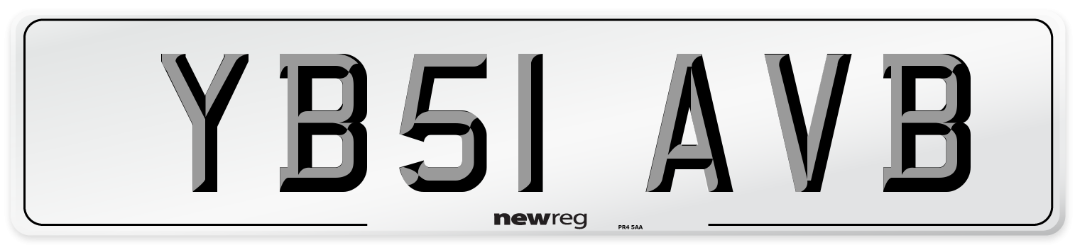 YB51 AVB Number Plate from New Reg